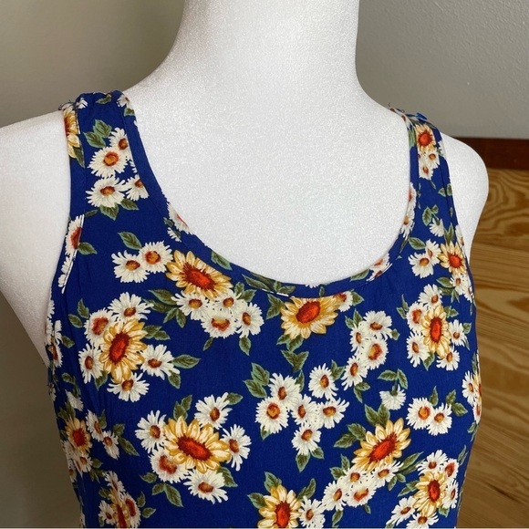 Forever 21 Babydoll Peplum Sleeveless Floral Sunflower Tank Top Small - Picture 4 of 9